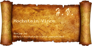 Hochstein Vince névjegykártya